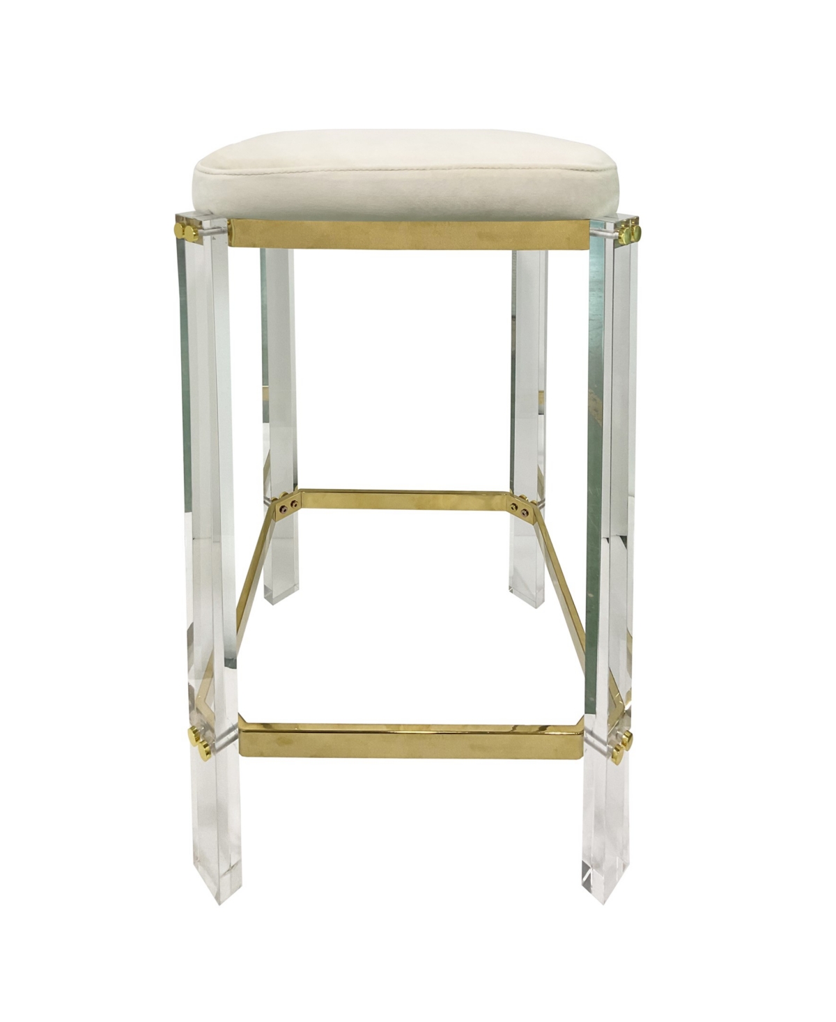 Stylecraft Home Collection 30" Foam Helen Small Traditional Bar Stool In Clear