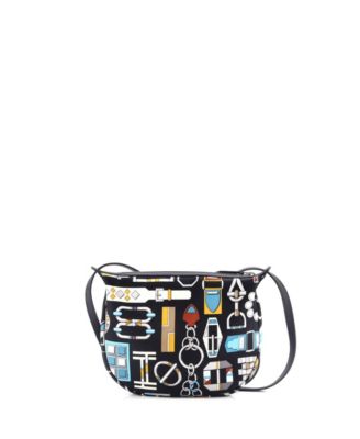 Pre-Owned Hermes  Sursoie To Go Pouch Printed Silk and Leather