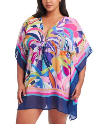Bleu by Rod Beattie - Plus Size Living Color Caftan Cover-Up