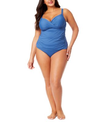 Anne Cole - Plus Size Shirred Tankini Top