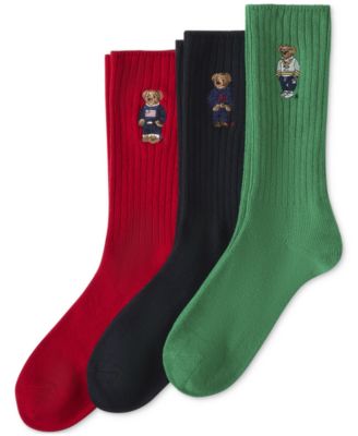 Polo Ralph Lauren - Men's 3-Pk. Embroidered Bear Socks Giftbox