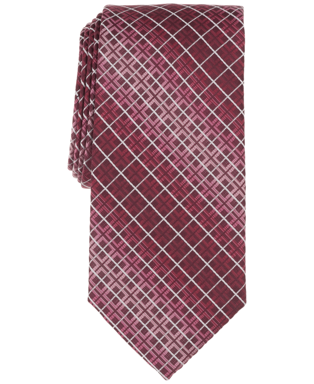 Perry Ellis Men's Gordan Classic Grid Tie - Taupe