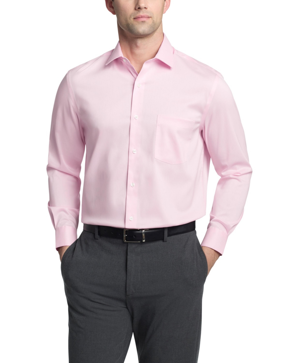 VAN HEUSEN MEN'S REGULAR FIT ULTRA WRINKLE FREE SPREAD COLLAR DRESS SHIRT 