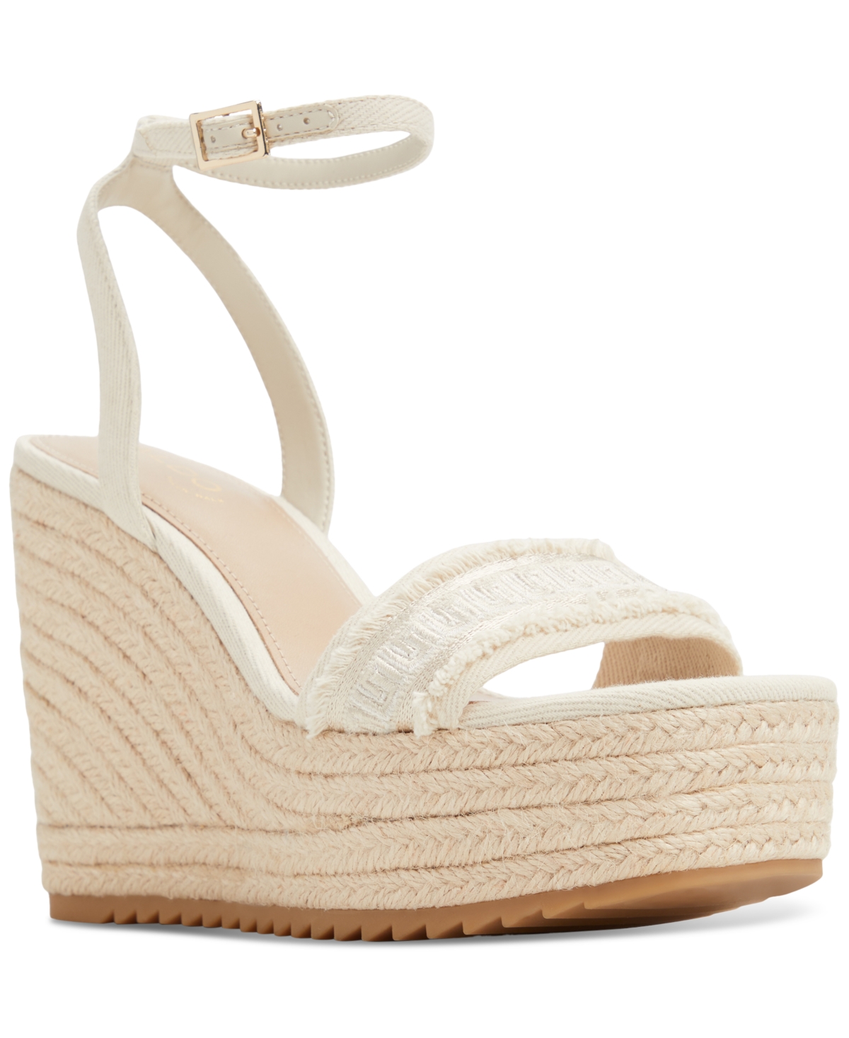 Women's Aberitram Two-Piece Espadrille Wedge Sandals - White Woven