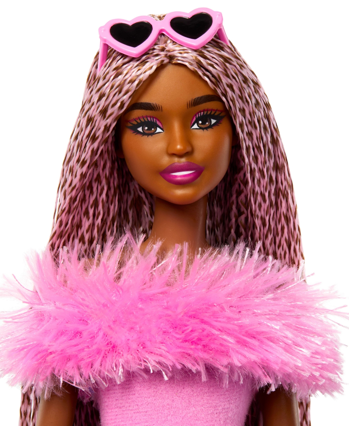 Barbie Deluxe Style Doll 4 In Soft Pink Jumpsuit, Pink And Brown Braided Hair In Multi-color