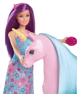 Fantasy Doll & Unicorn Toy Set - Includes Saddle, Brush, & Accessories