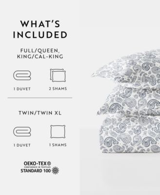 Tranquil Sleep Patterned Duvet Cover Set, Full/Queen