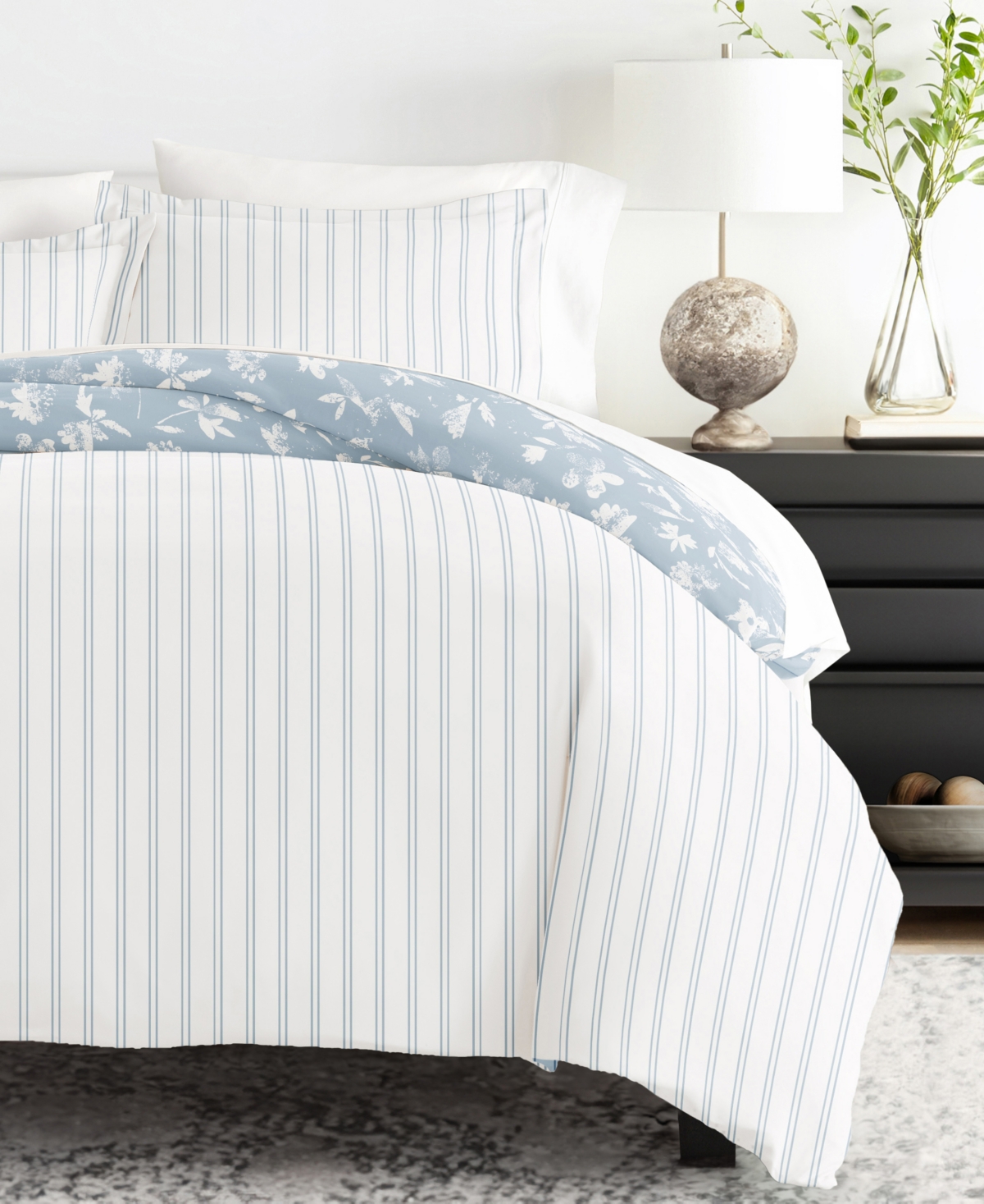 Ienjoy Home Utra Soft Reversible 3-pc. Duvet Cover Set, Full/queen In Blue