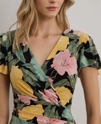 Lauren Ralph Lauren Women's Floral Stretch Jersey Surplice