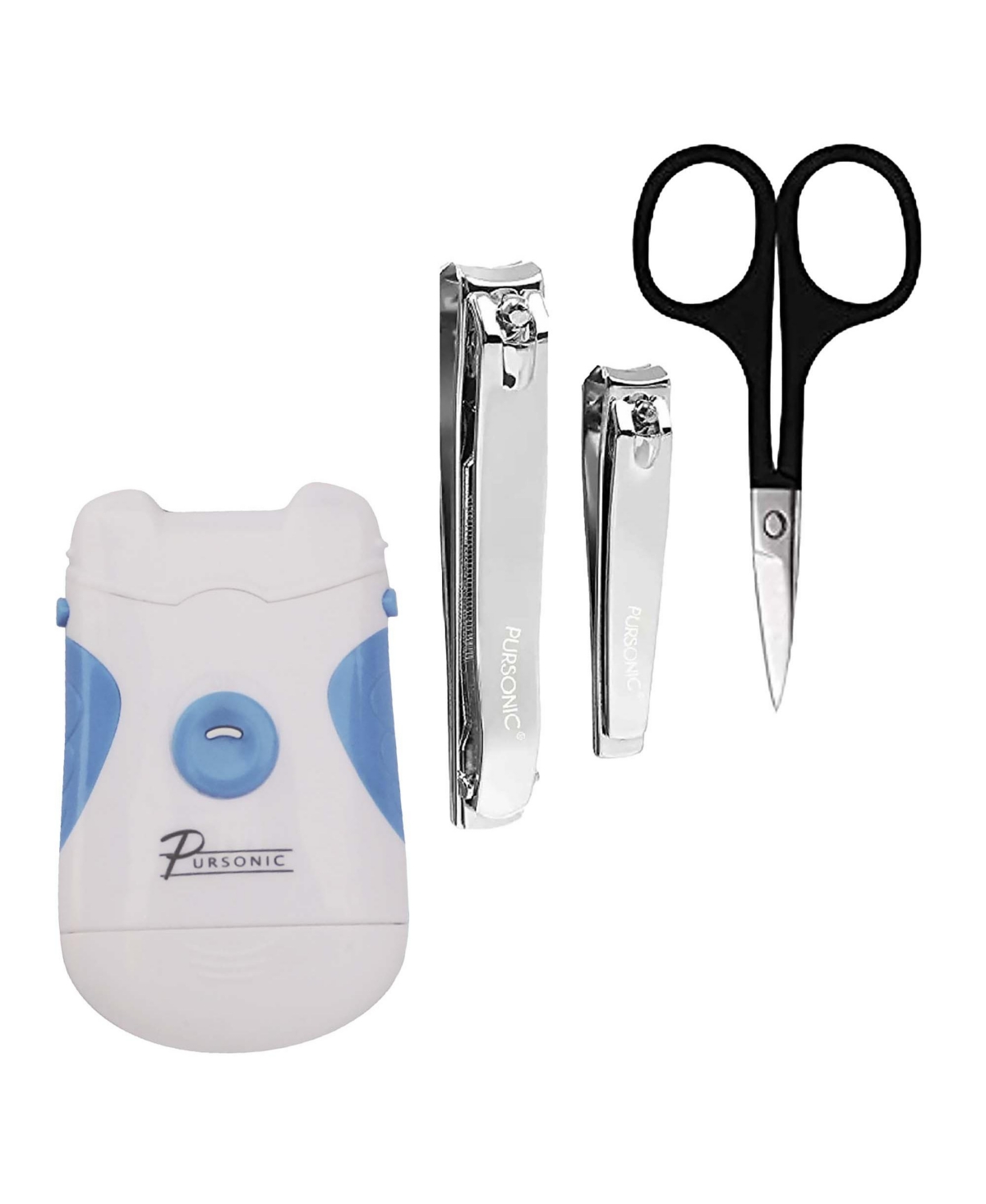 Nail Care Essentials Kit: Premium Nail Clippers, Stainless Steel Scissors, and Portable Electric Nail Trimmer & Filer - White