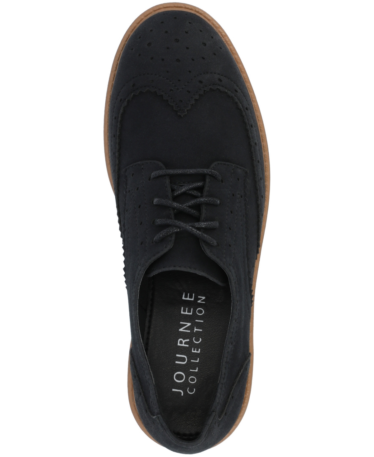 Shop Journee Collection Women's Claudiya Oxford Lug Sole Loafers In Black