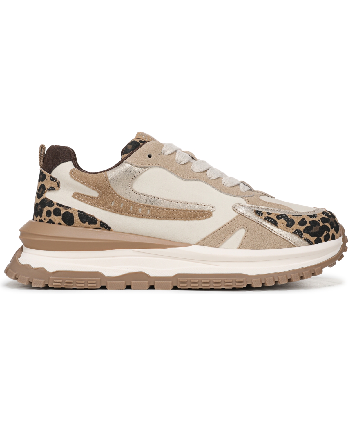 Shop Blowfish Malibu Women's Leo Lace Up Platform Sneakers In Gold,tan,black Microsuede,faux Leather-