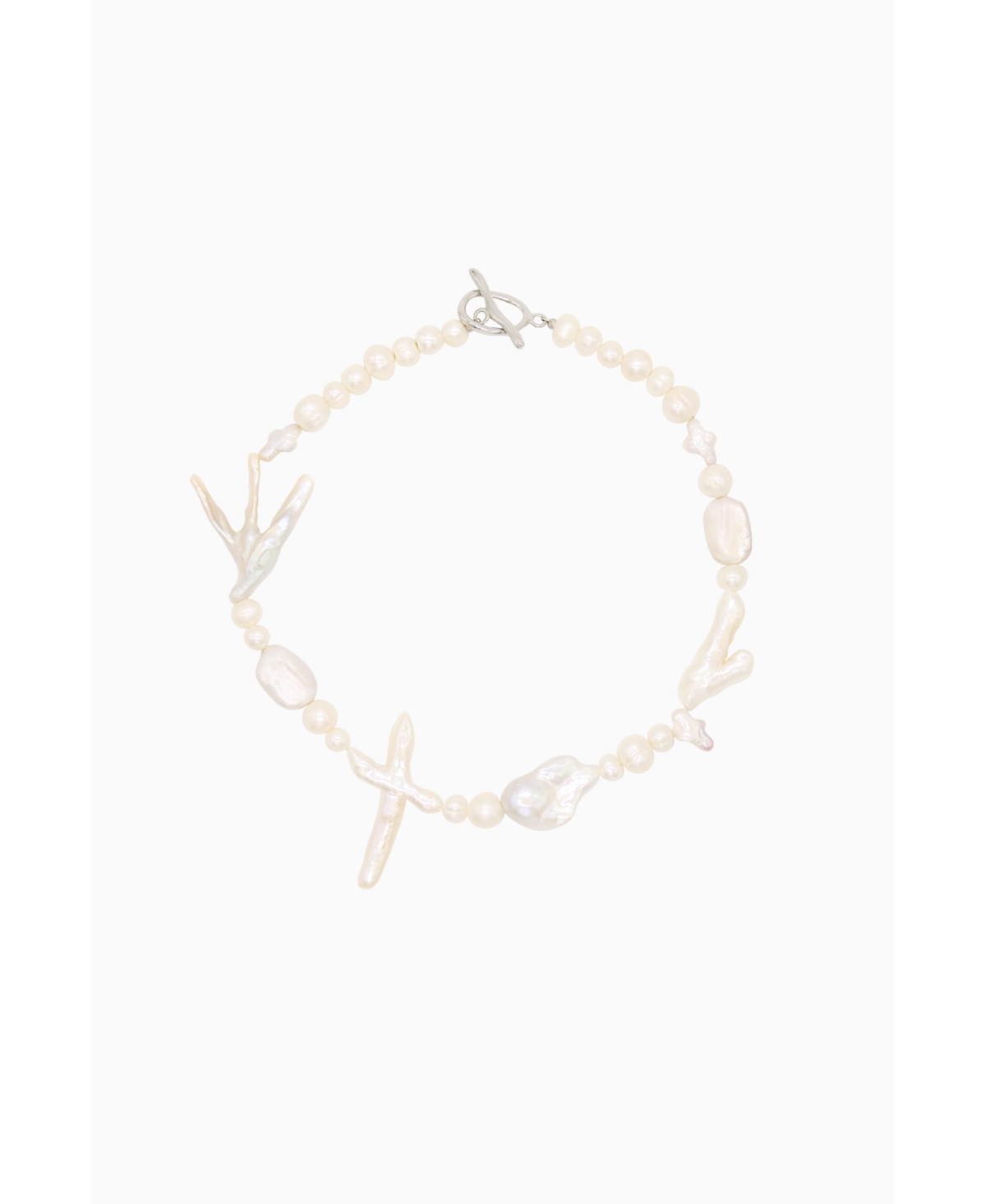 Irregular Pearls Necklace - White