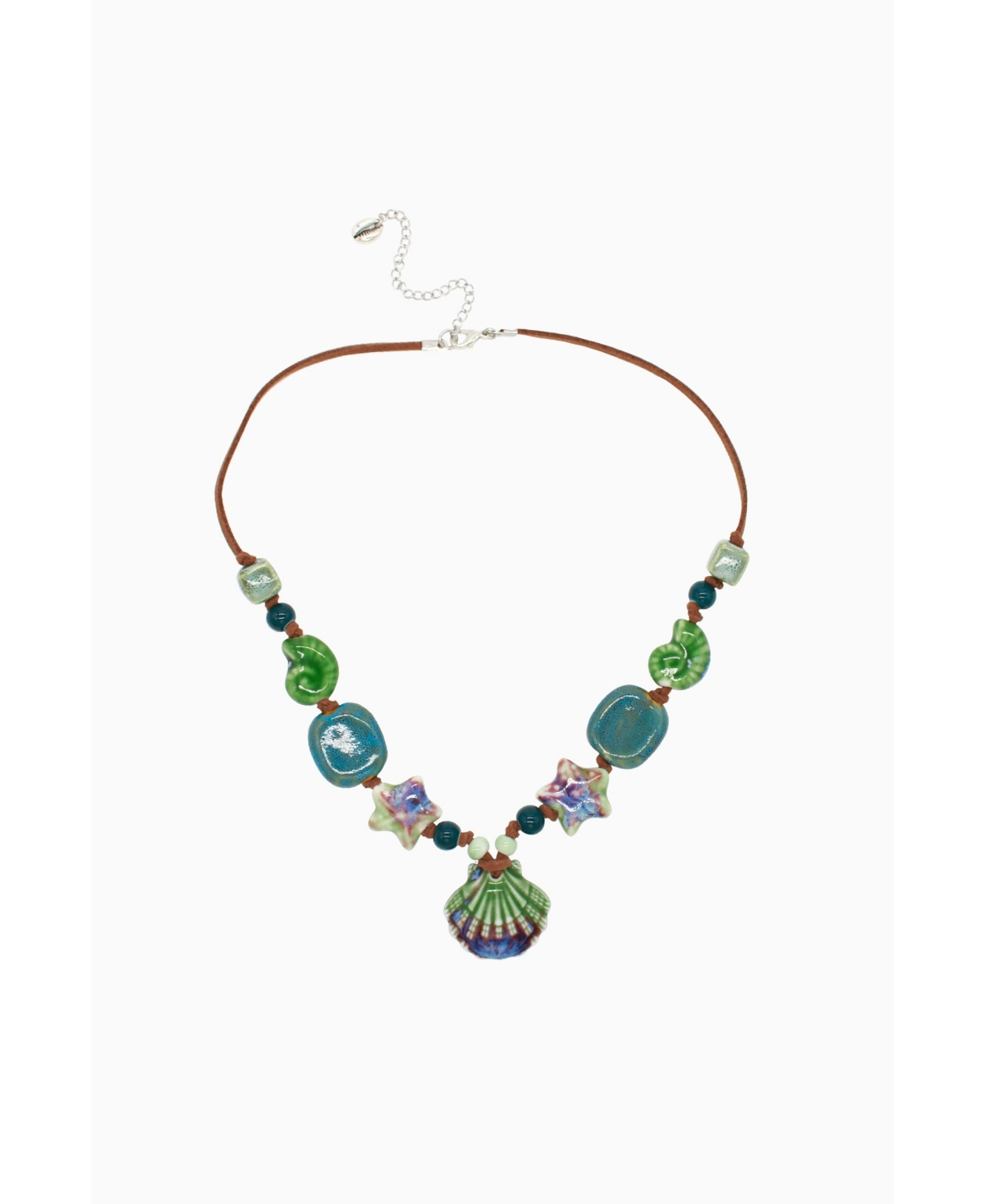 Ceramic Seashell Necklace - Green