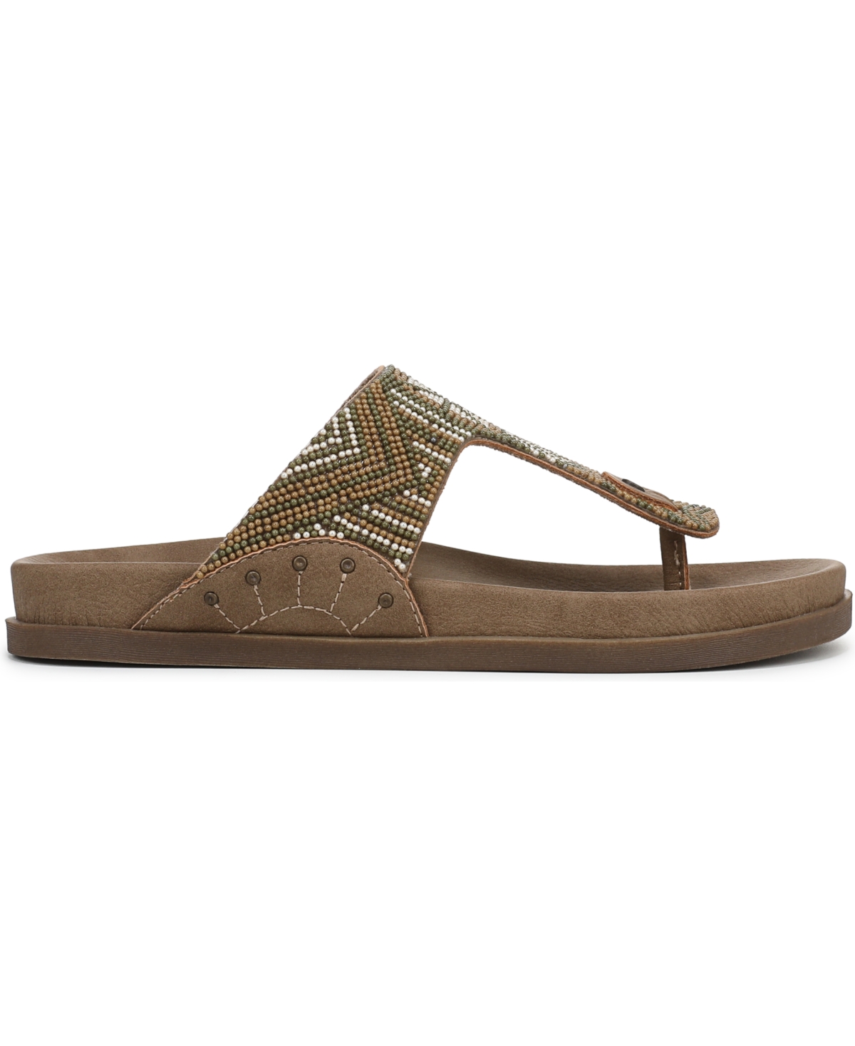 Shop Blowfish Malibu Women's Lyric Open Round Toe Thong Platform Sandals In Walnut Beaded Faux Nubuck