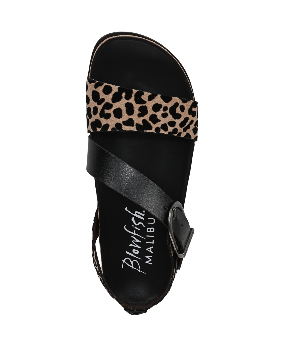 Shop Blowfish Malibu Women's Lance Strappy Open Round Toe Platform Sandals In Black,leopard Faux Leather