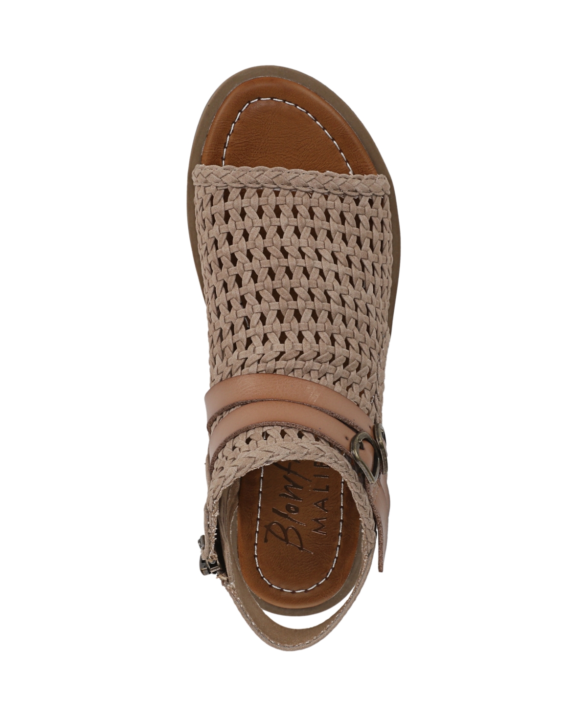 Shop Blowfish Malibu Women's Dream Strappy Low Wedge Sandals In Oak Faux Suede