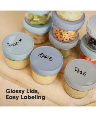 6pk Prep Baby Food Storage Containers, 4 oz Leak-Proof, BPA Free Glass Baby Food Jars for Feeding