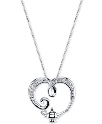 Disney - Genie Lamp Crystal Pendant Necklace in Sterling Silver