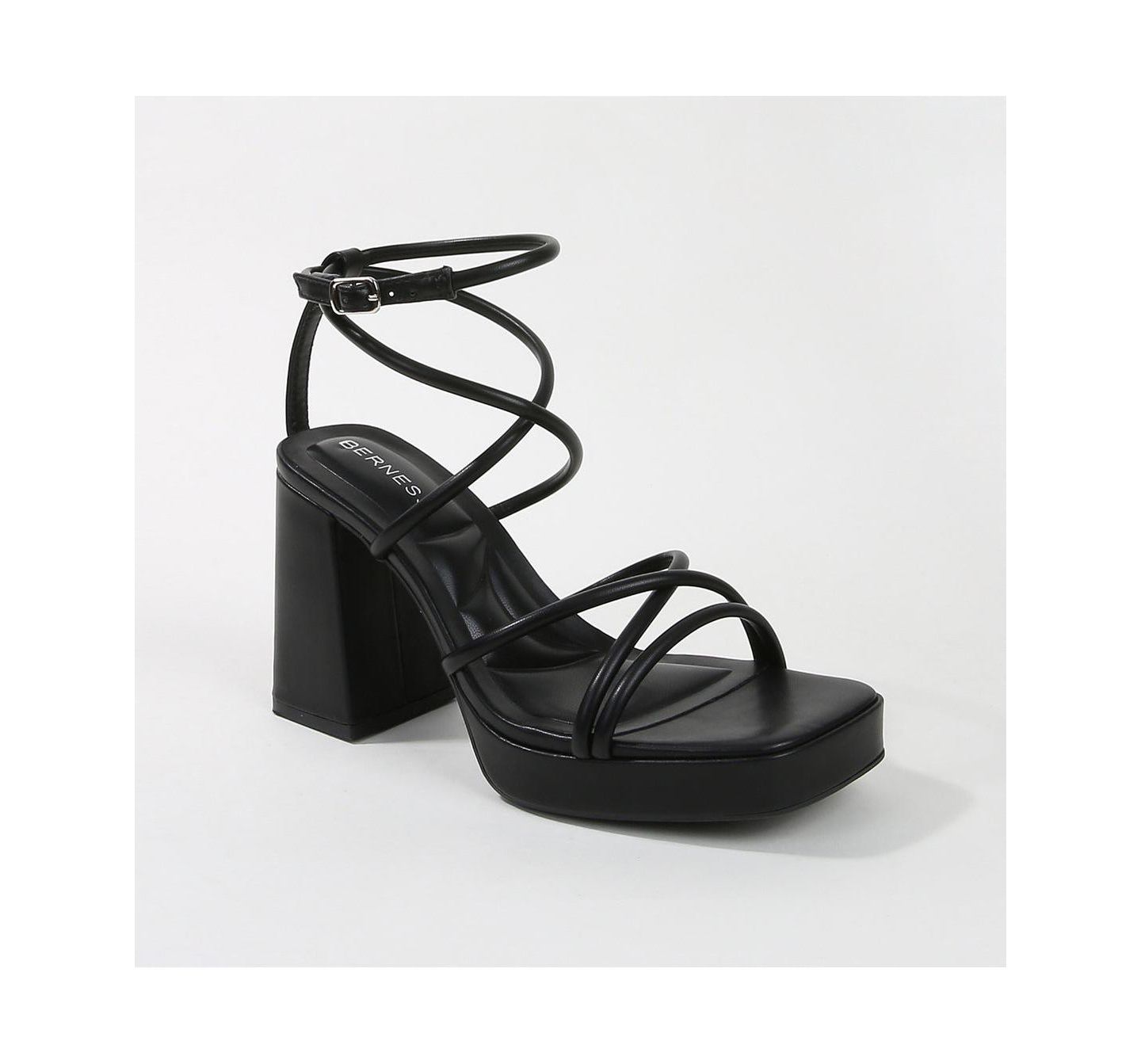 Женские туфли BERNESS Aggie Strappy Platform Heels, цвет: Чёрный — фото 1