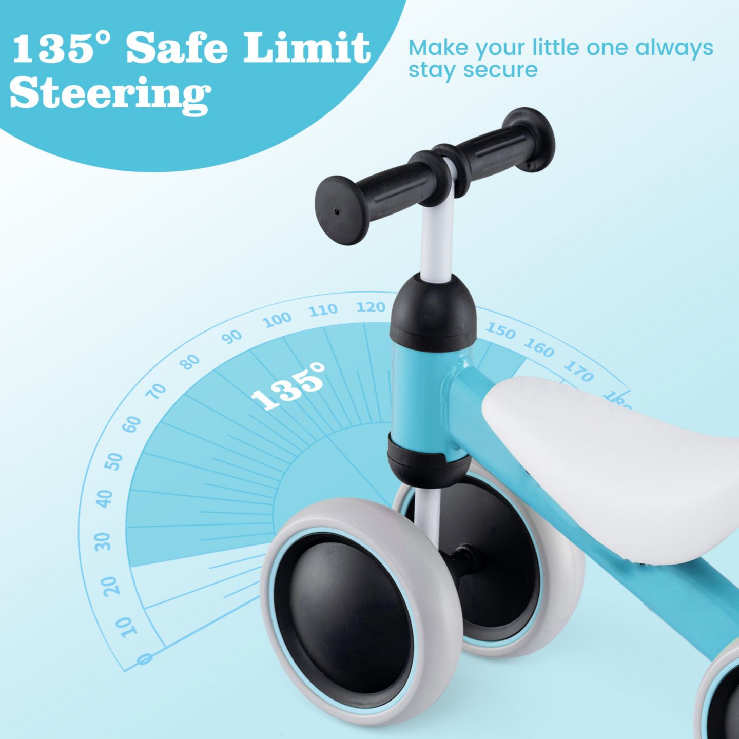 Детская игрушка Slickblue 4-Wheel No-Pedal Balance Bike, от 2 лет, цвет: Синий — фото 4