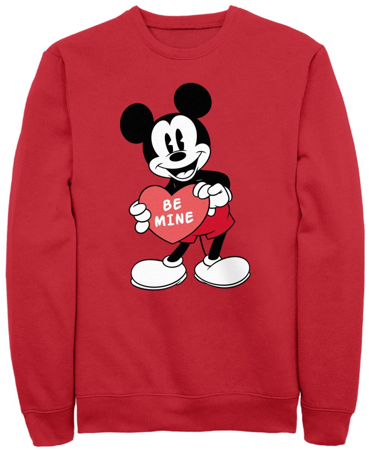 Men's Mickey Love Crew Fleece Pullover Sweatshirt - Red