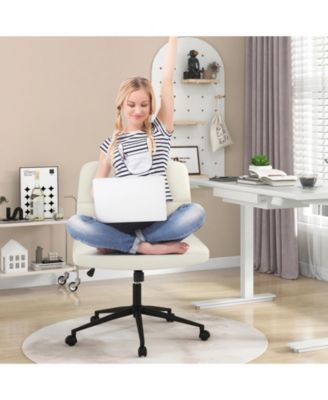 Stylish Rolling Office Chair Without Arms, Ideal for Small Home Workspaces