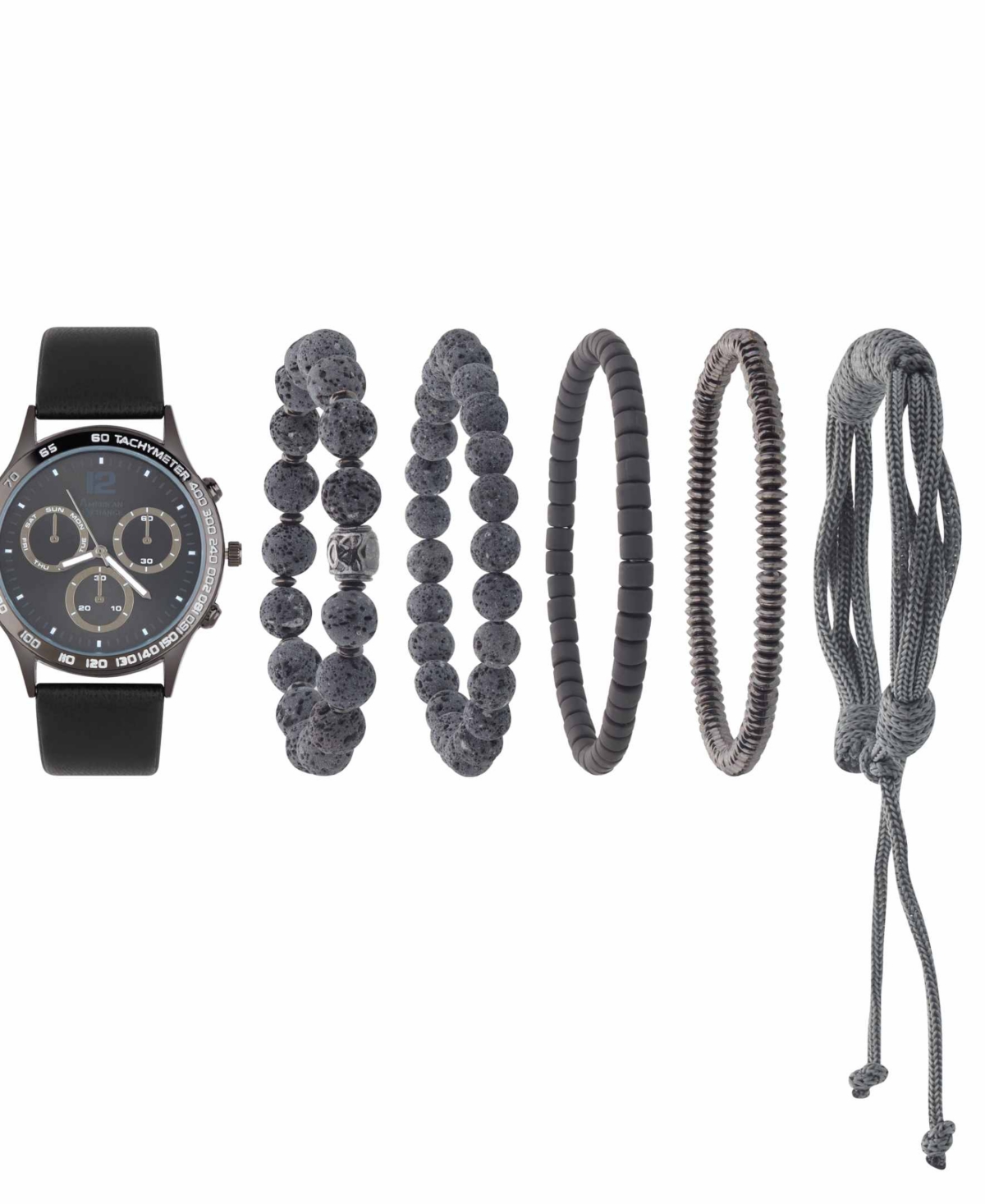 Men's Quartz Grey Polyurethane Strap Watch 43mm - Gray
