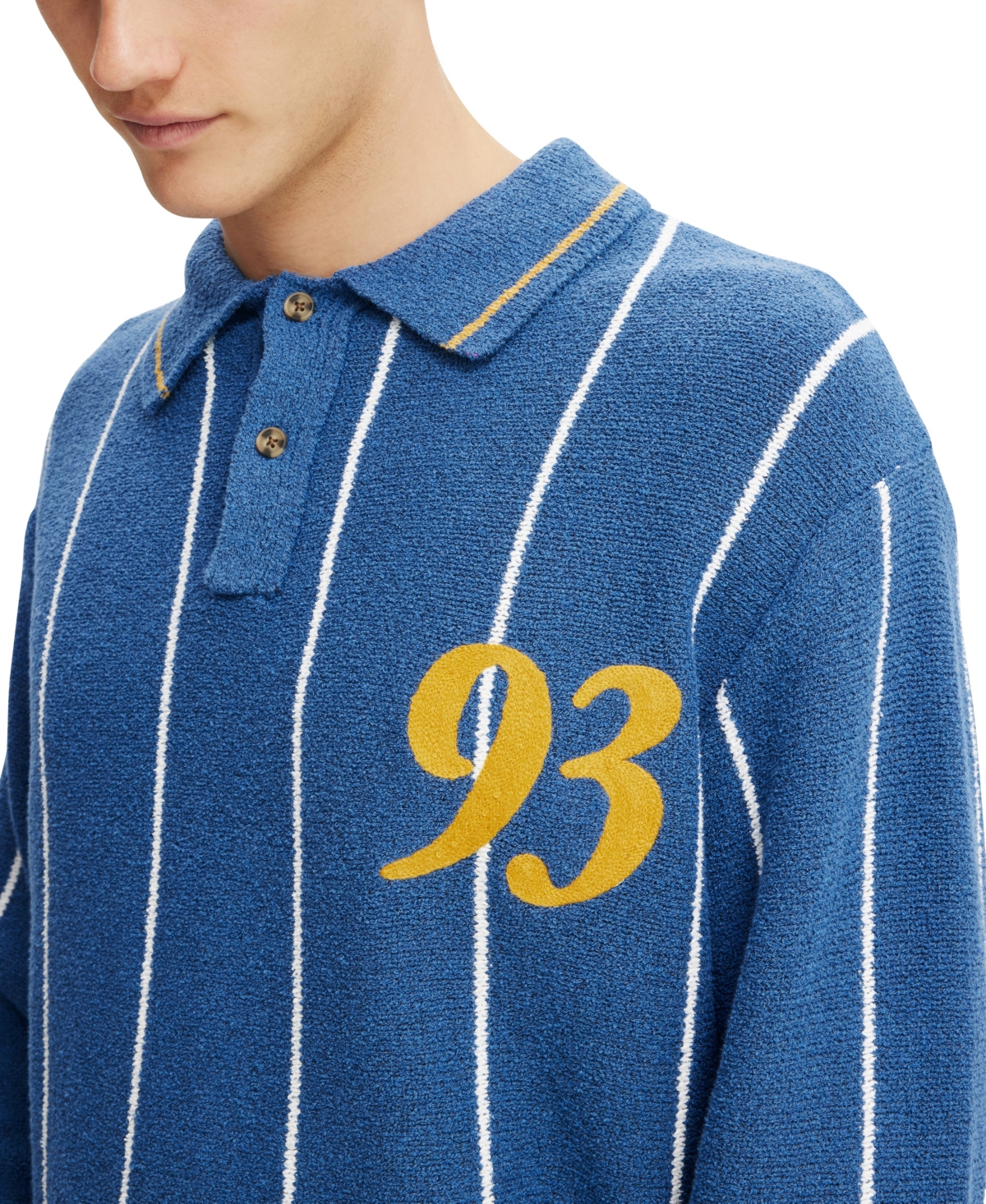 COTTON ON MEN'S RUGBY KNIT POLO SHIRT 