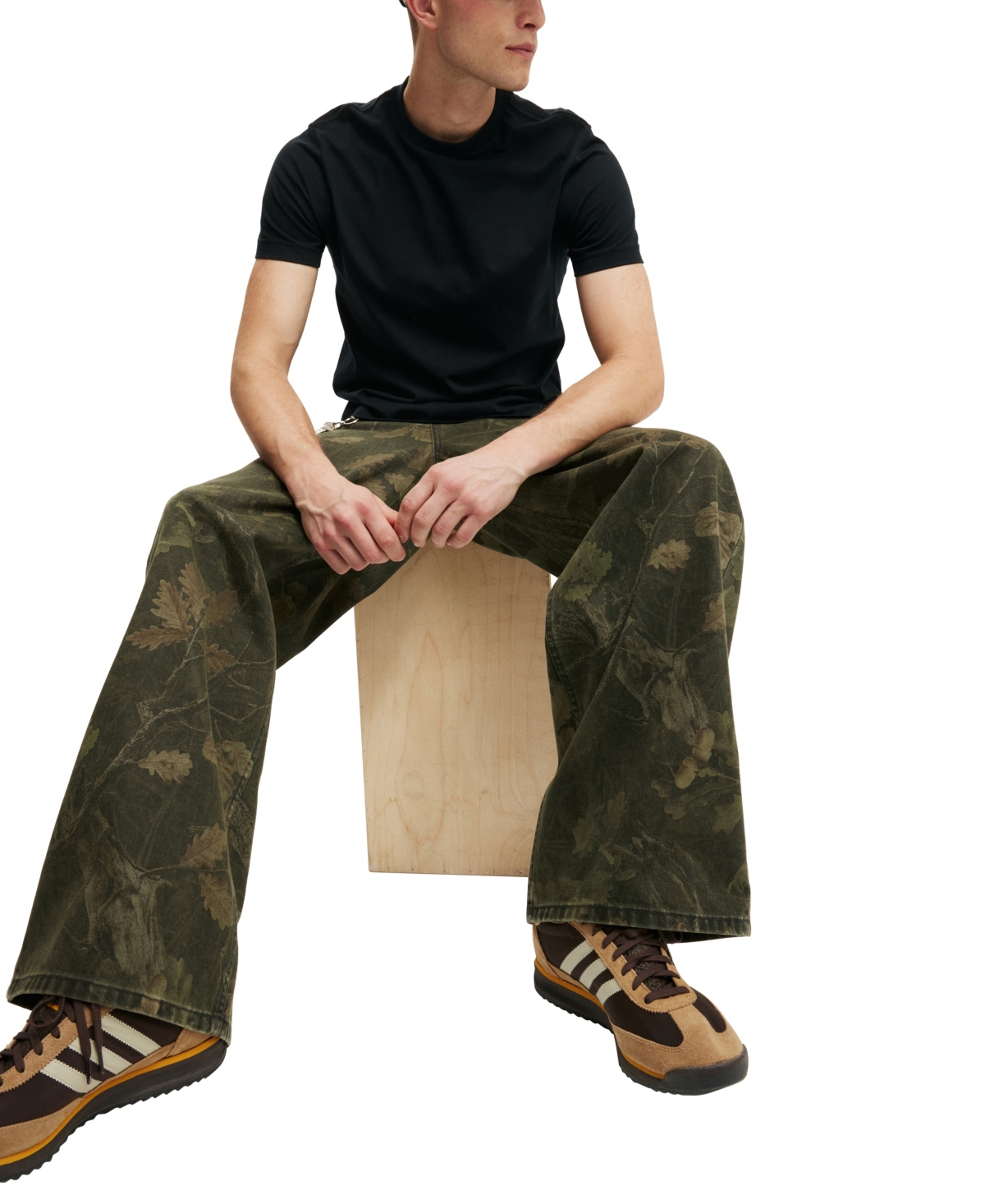Shop Cotton On Men's Super Baggy Jean In Dark Tree Camo