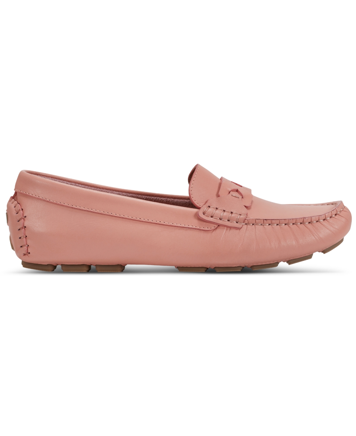 Shop Rockport Women's Blara Almond Toe Casual Flat Loafers In Dusty Rose Leather