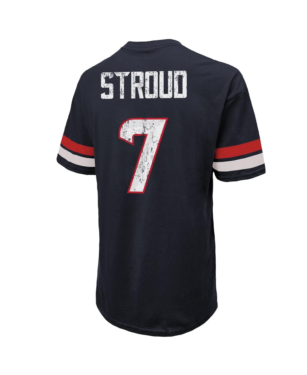 Majestic Threads Men's C.j. Stroud Navy Houston Texans Oversized Name Number T-shirt In Navy