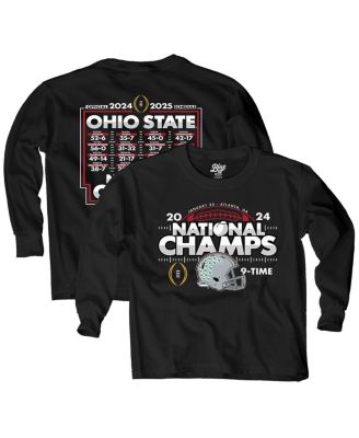 Blue 84 - Big Boys and GIrls Black Ohio State Buckeyes College Football Playoff 2024 National Champions Schedule Long SleeveT-shirt