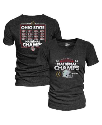 Blue 84 - Women's Black Ohio State Buckeyes College Football Playoff 2024 National Champions ScheduleT-shirt