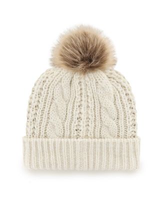 Women's Cream Utah Hockey Club Meeko Cuffed Knit Hat with Pom