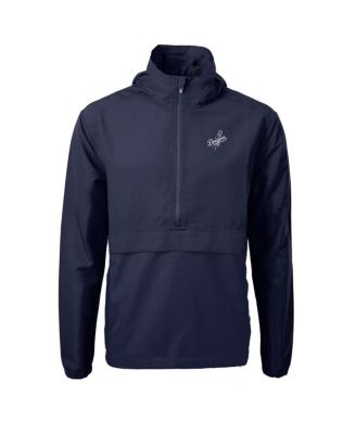 Men's Navy Los Angeles Dodgers Charter Anorak Half-Zip Hoodie Jacket