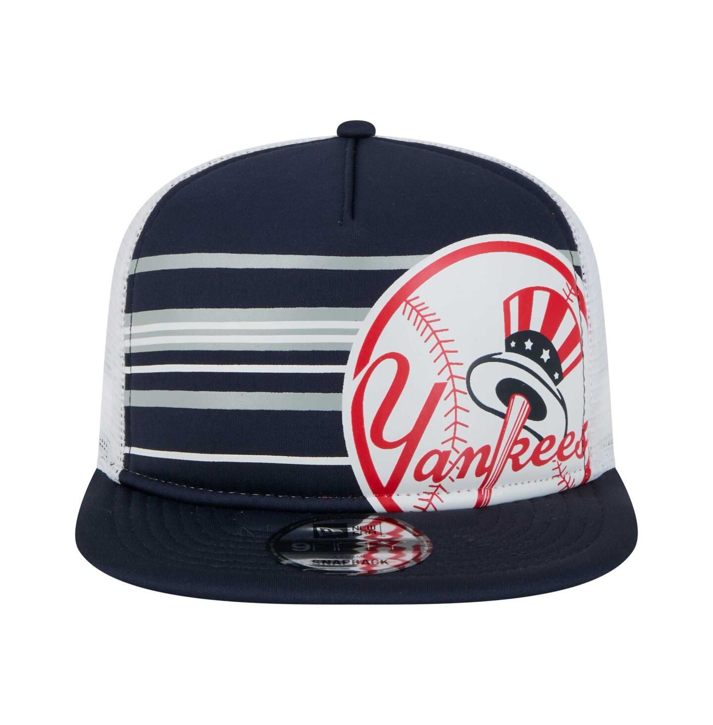 Мужская кепка New Era Navy New York Yankees 9FIFTY A-Frame Trucker Snapback Hat — фото 4