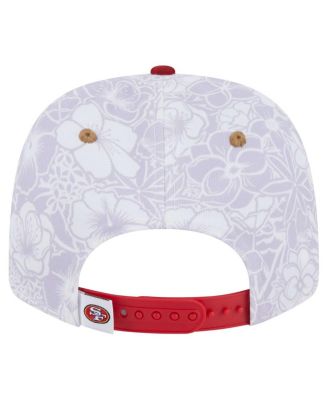 Men's White/Scarlet San Francisco 49ers AAPI Apex Collection Floral 9SEVENTY Stretch-Snap Hat