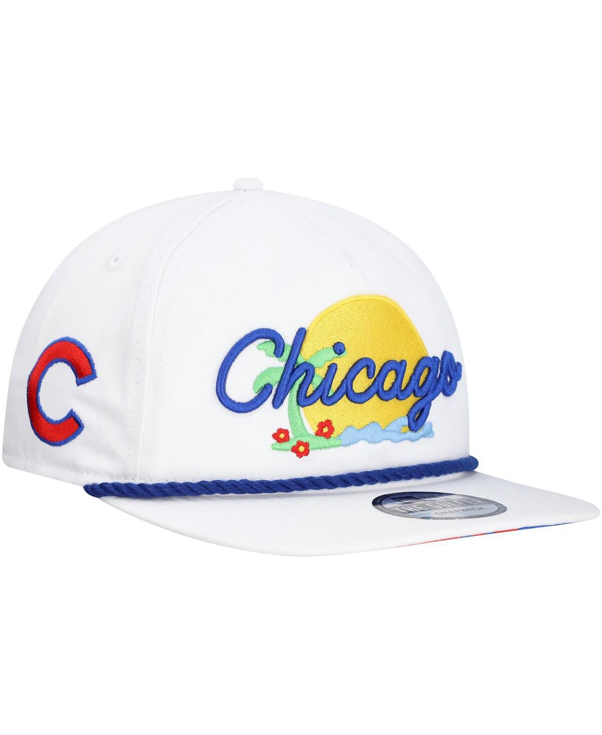 NEW ERA MEN'S WHITE CHICAGO CUBS PARADISE GOLFER ADJUSTABLE HAT 