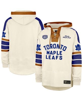 '47 Brand - Men's Cream Toronto Maple Leafs Blue Line Heritage Lacer Pullover Hoodie
