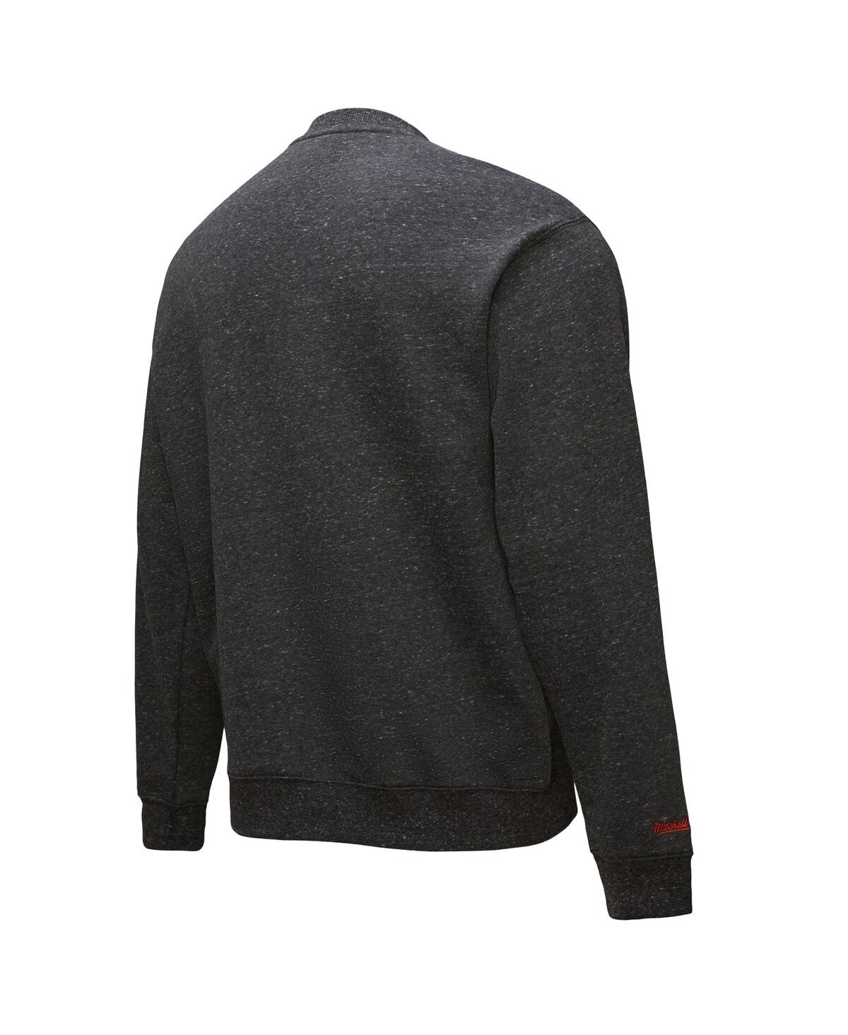 Mitchell & Ness Men's Black New York Knicks Hardwood Classics Blackout Collection Snow Washed Pullover Sweatshirt In Black