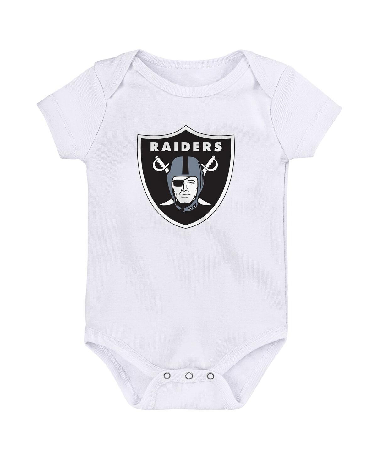 Outerstuff Baby Boys And Girls Las Vegas Raider's Team Starter 3-pack Bodysuit Set In Black