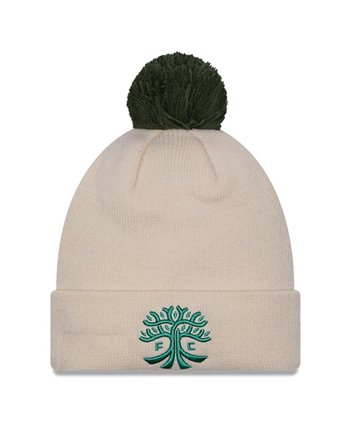 NEW ERA MEN'S CREAM AUSTIN FC JERSEY HOOK CUFF KNIT HAT WITH POM 