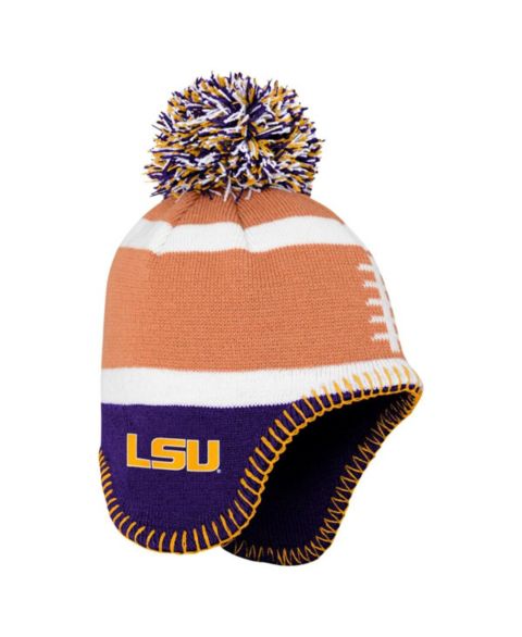 Шапка Fanatics Brown LSU Tigers Football Head Knit Hat with Pom для малышей