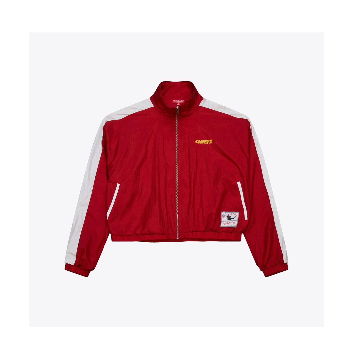 Женская куртка Mitchell & Ness Red Kansas City Chiefs Nylon Cropped Full-Zip — фото 1