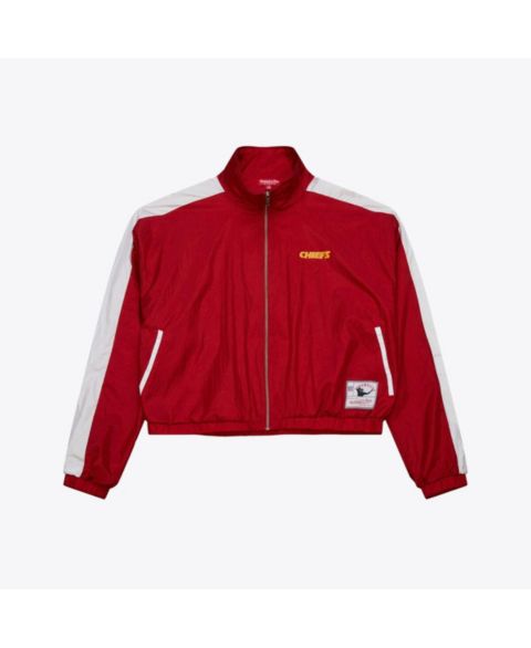 Женские куртки Mitchell & Ness Women's Red Kansas City Chiefs Nylon Cropped Full-Zip Jacket