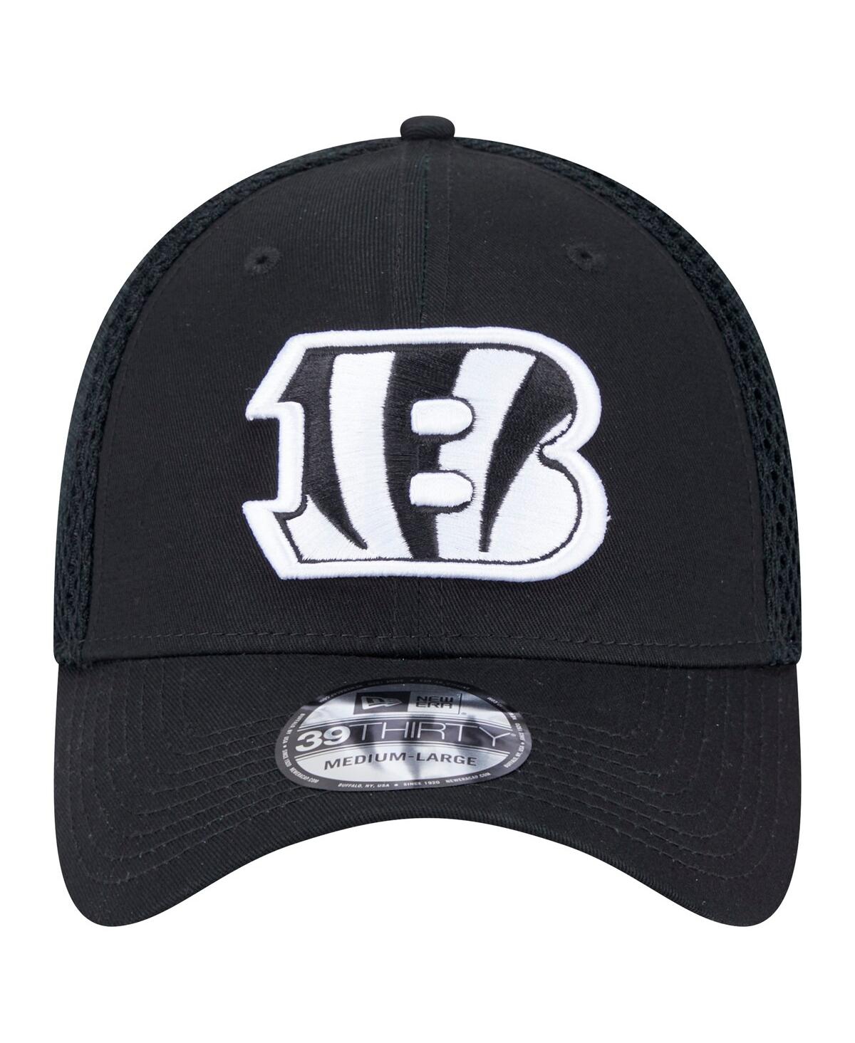New Era Men's Black Cincinnati Bengals Main Neo 39thirty Flex Hat In Black