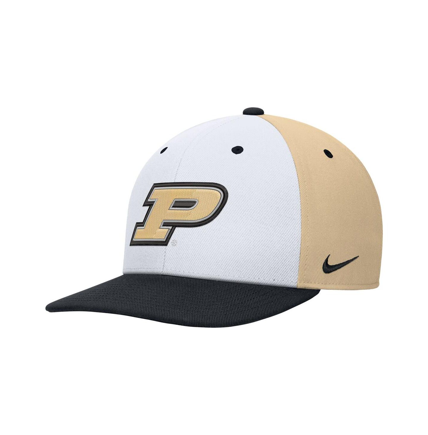Мужская кепка Nike White/Gold Purdue Boilermakers Pro Performance Snapback Hat — фото 3