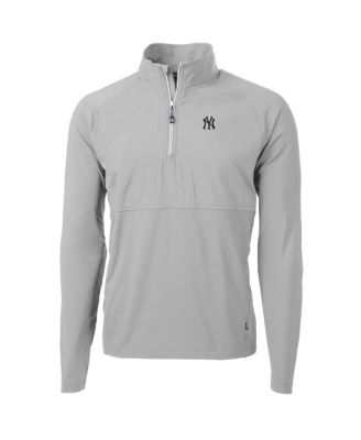 Cutter & Buck - Men's Gray New York Yankees Adapt Eco Knit Hybrid Quarter-Zip Pullover Jacket
