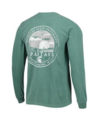 Men's Green Michigan State Spartans Circle Campus Scene Long Sleeve T-Shirt